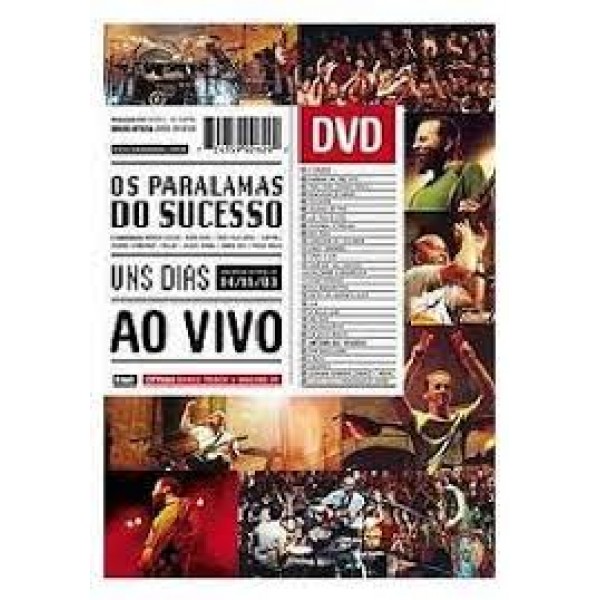 DVD Os Paralamas Do Sucesso Uns Dias Ao Vivo